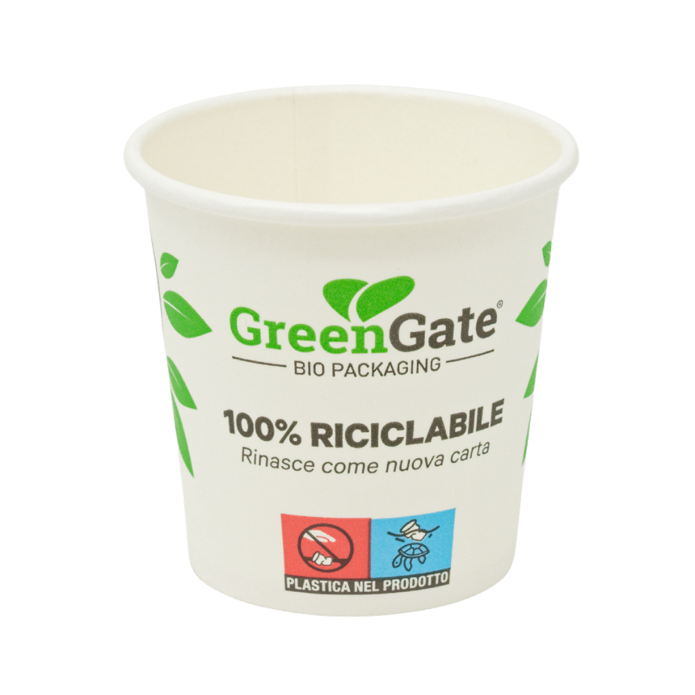 Bicchiere in carta 100% riciclabile da 120 ml