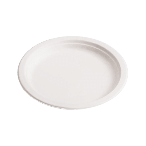 Piatto tondo compostabile in polpa di cellulosa (bagassa) 180 mm