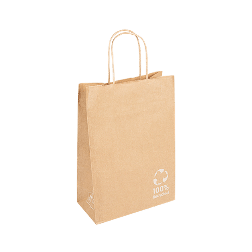 Sacchetto biodegradabile in carta 100% riciclata 20x10x29 cm